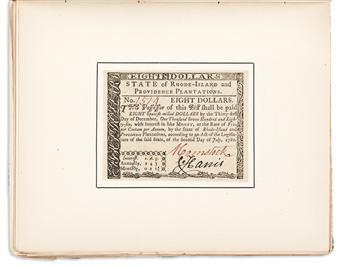 (RHODE ISLAND.) Set of Rhode Island Historical Tracts, including the coveted Bills of Credit or Money of Rhode Island.